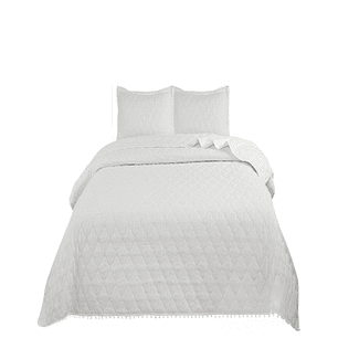 Cubrecamas Quilt 2 Plazas con Pompones C7