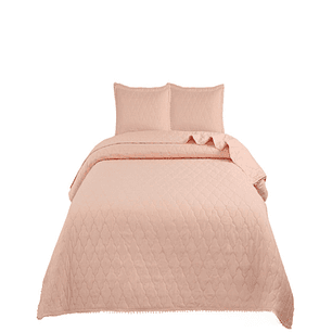 Cubrecamas Quilt 2 Plazas con Pompones C9