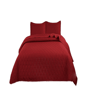 Cubrecamas Quilt 2 Plazas con Pompones C10