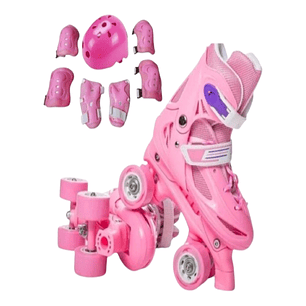 Patines 4 Ruedas Ajustables + Kit Protección Talla S31-34