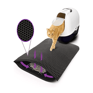 Tapete Atrapa Arena Gatos Alfombra Mascotas Negro