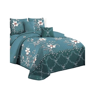 Cubrecama Quilt Verano 2 Plazas + 2 Fundas Almohada D15