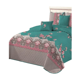 Cubrecama Quilt Verano 2 Plazas + 2 Fundas Almohada D18