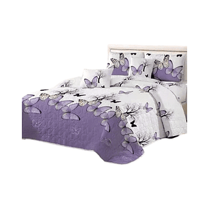 Cubrecama Quilt Verano King + 2 Fundas Almohada D16