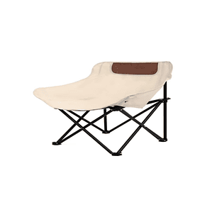 Silla Plegable de Lona para Exterior Camping Crema