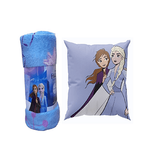 Pack Manta Infantil + Cojín Niña Diseño Animado 19o2