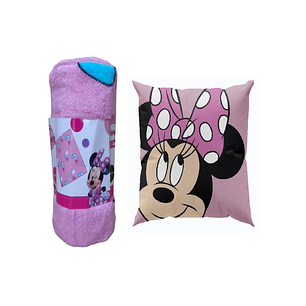 Pack Manta Infantil + Cojín Niña Diseño Animado 19o1