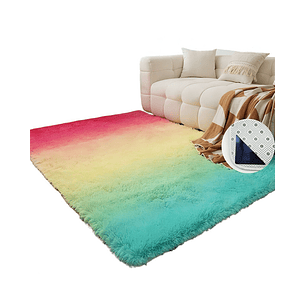Alfombra peluda Suave 180 x 200 cm Primera Calidad Multicolor