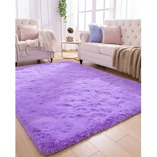 Alfombra peluda Suave 180 x 200 cm Primera Calidad Lila