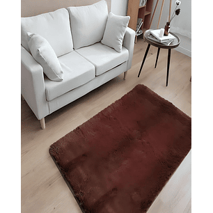 Alfombra peluda Suave 180 x 200 cm Primera Calidad Café