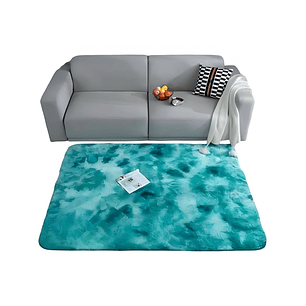 Alfombra peluda Suave 240 x 200 cm Primera Calidad Turquesa