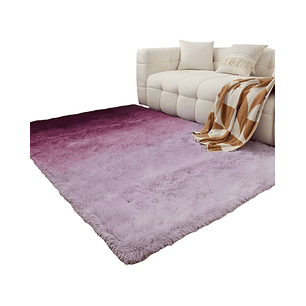 Alfombra peluda Suave 240 x 200 cm Primera Calidad Morado Jaspeado