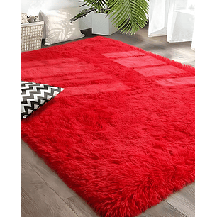 Alfombra peluda Suave 200 x 300 cm Primera Calidad Rojo