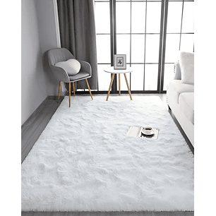 Alfombra peluda Suave 200 x 300 cm Primera Calidad Blanco