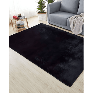 Alfombra peluda Suave 200 x 300 cm Primera Calidad Negro