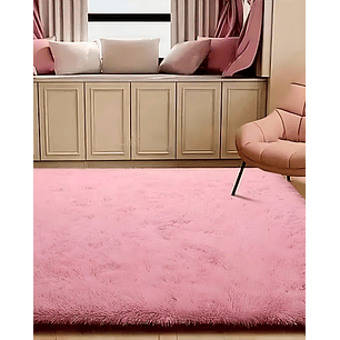 Alfombra peluda Suave 200 x 300 cm Primera Calidad Rosa