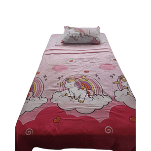 JUEGO DE SANABAS INFANTIL PLAZA Y MEDIA UNICORNIO NIÑA