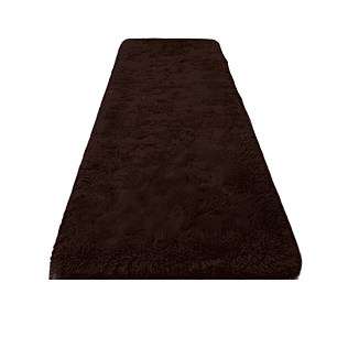 Pasillera alfombra peluda liviana 70x150 ultra suave CAFÉ