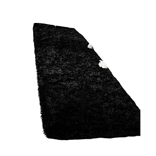 Pasillera alfombra peluda liviana 70x150 ultra suave NEGRO