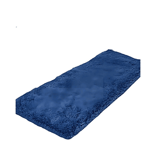 Juego por 2 Alfombra pasillera peluda liviana 70x150 ultra suave AZUL