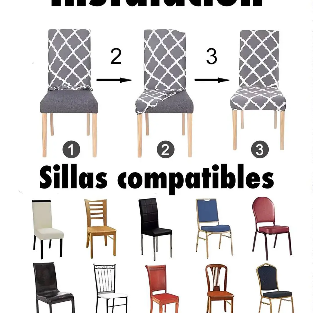 Mantel Mas 6 Fundas De Sillas Elasticadas 3