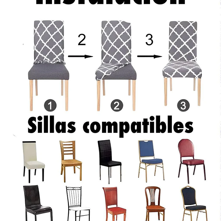 Mantel Mas 6 Fundas De Sillas Elasticadas 3