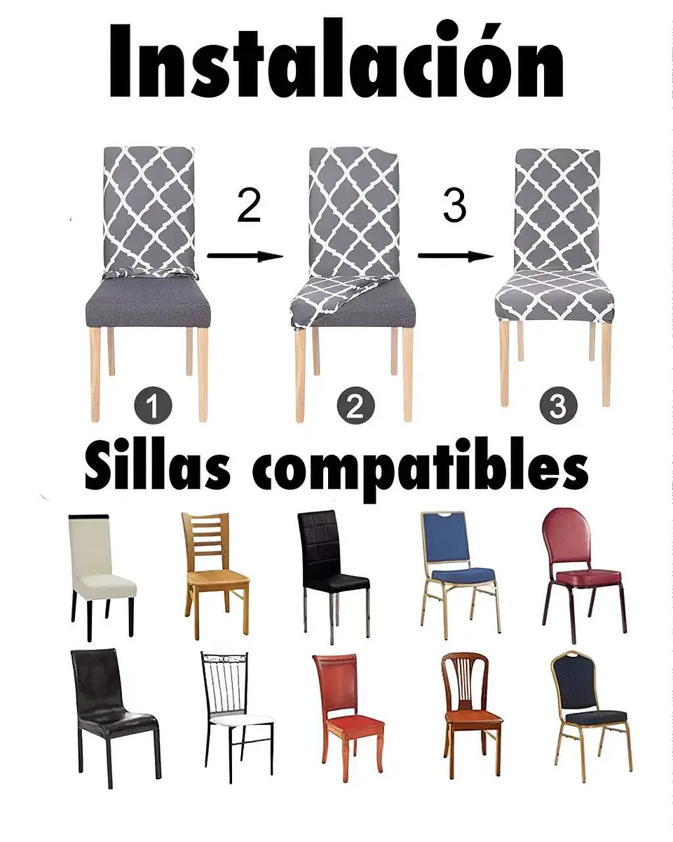Mantel Mas 6 Fundas De Sillas Elasticadas 3