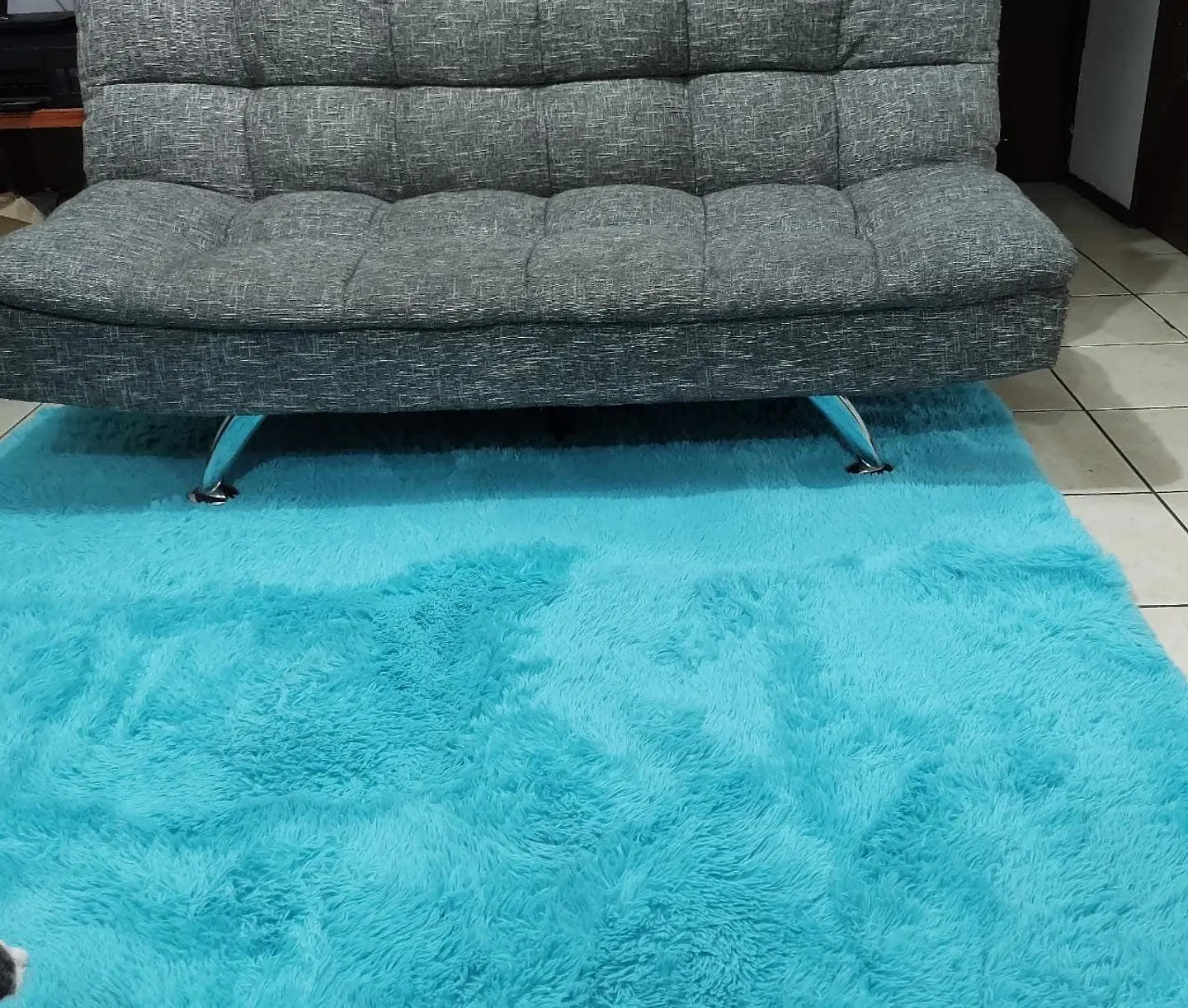 Alfombra Peludas Tipo Shaggy 180Cm X 200Cm Celeste 2