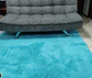 Alfombra Peludas Tipo Shaggy 180Cm X 200Cm Celeste - Miniatura 2