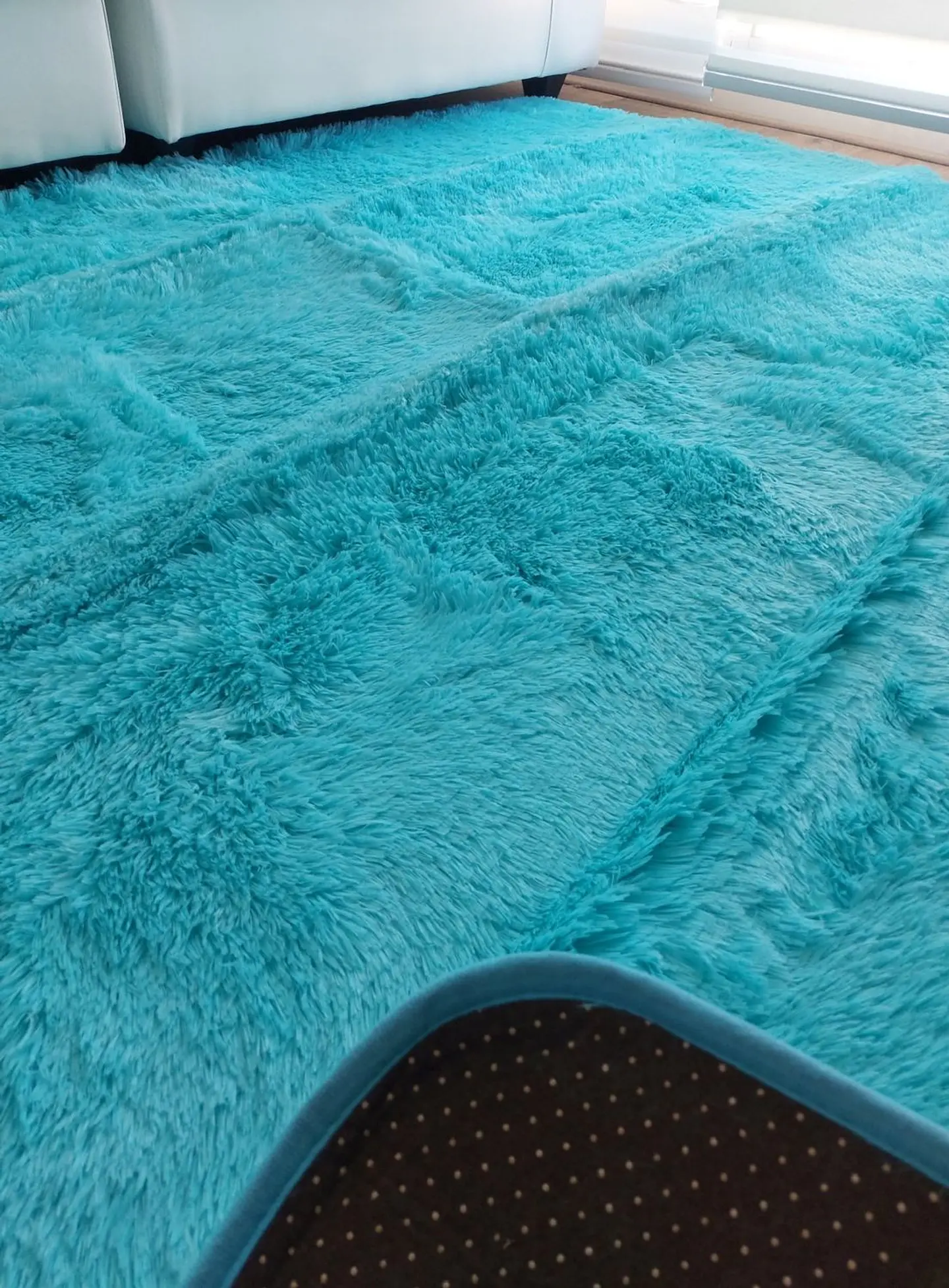 Alfombra Peludas Tipo Shaggy 180Cm X 200Cm Celeste 3