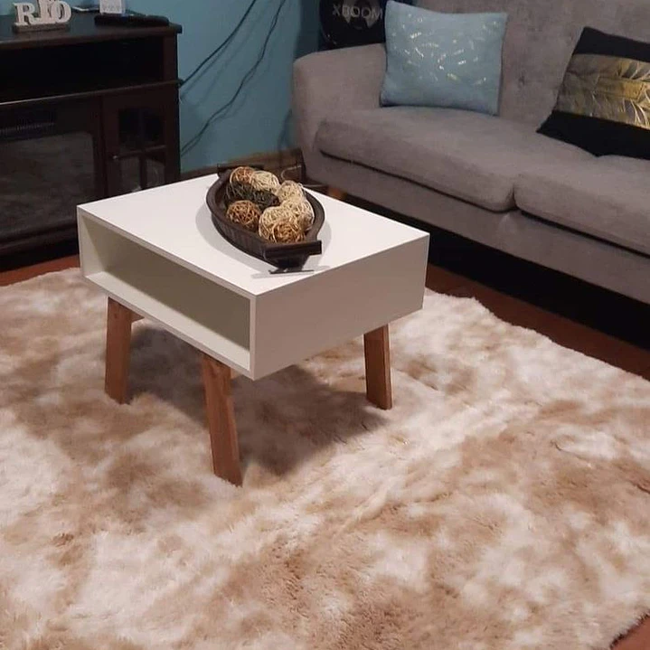 Alfombra Peludas Tipo Shaggy 180Cm X 200Cm Beige Con Blanco 1