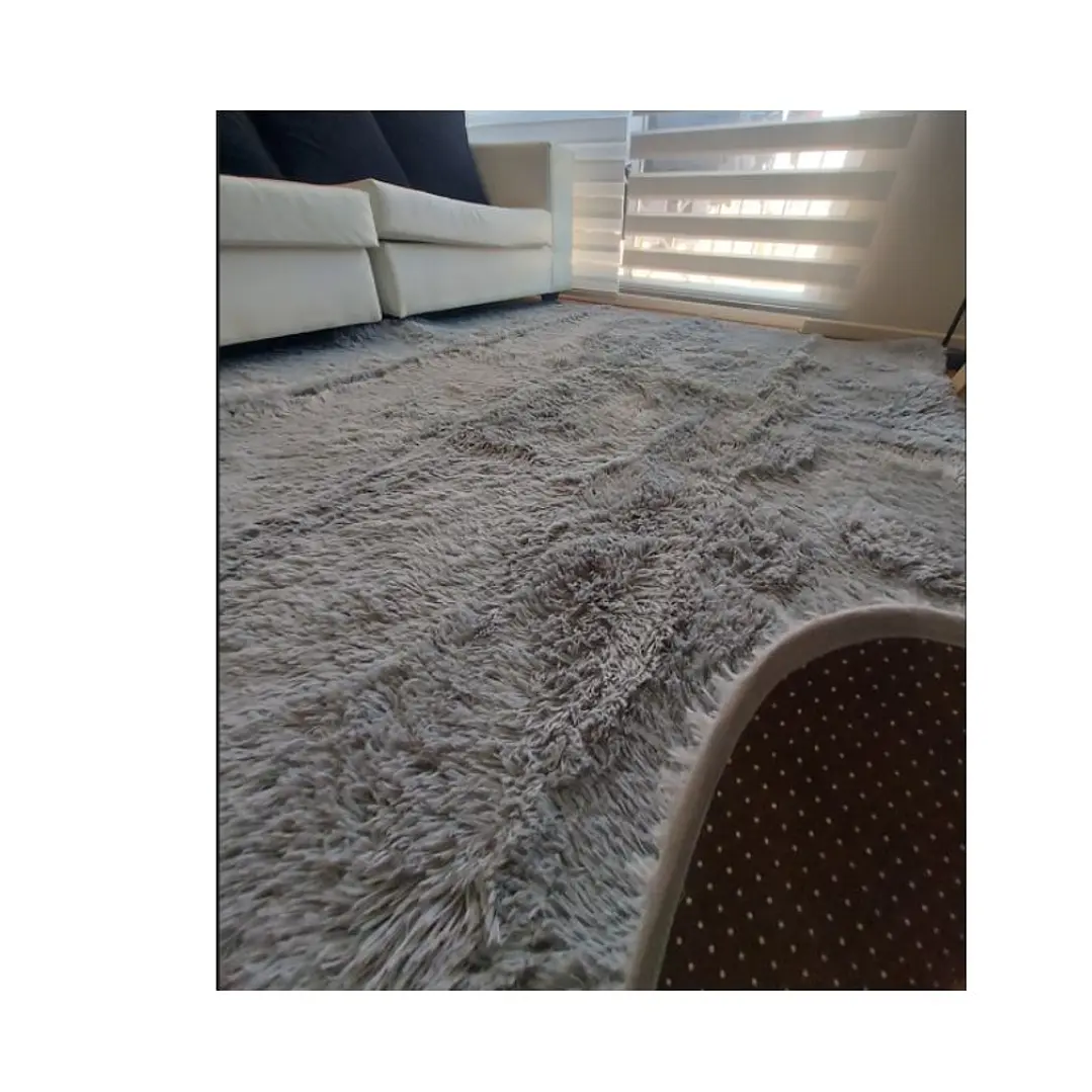 Alfombra Peludas Tipo Shaggy 180Cm X 200Cm Gris 1