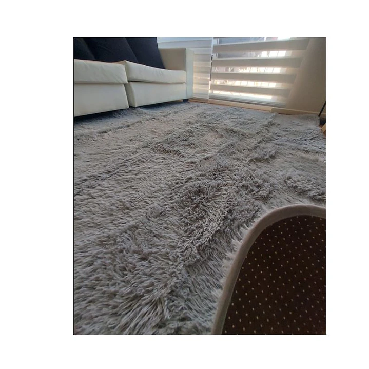 Alfombra Peludas Tipo Shaggy 180Cm X 200Cm Gris 1