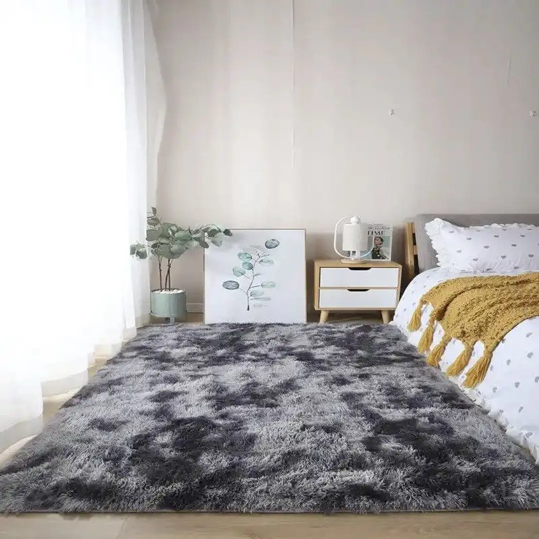 Alfombra Peludas Tipo Shaggy 200Cm X 300Cm Gris Jaspeado 1