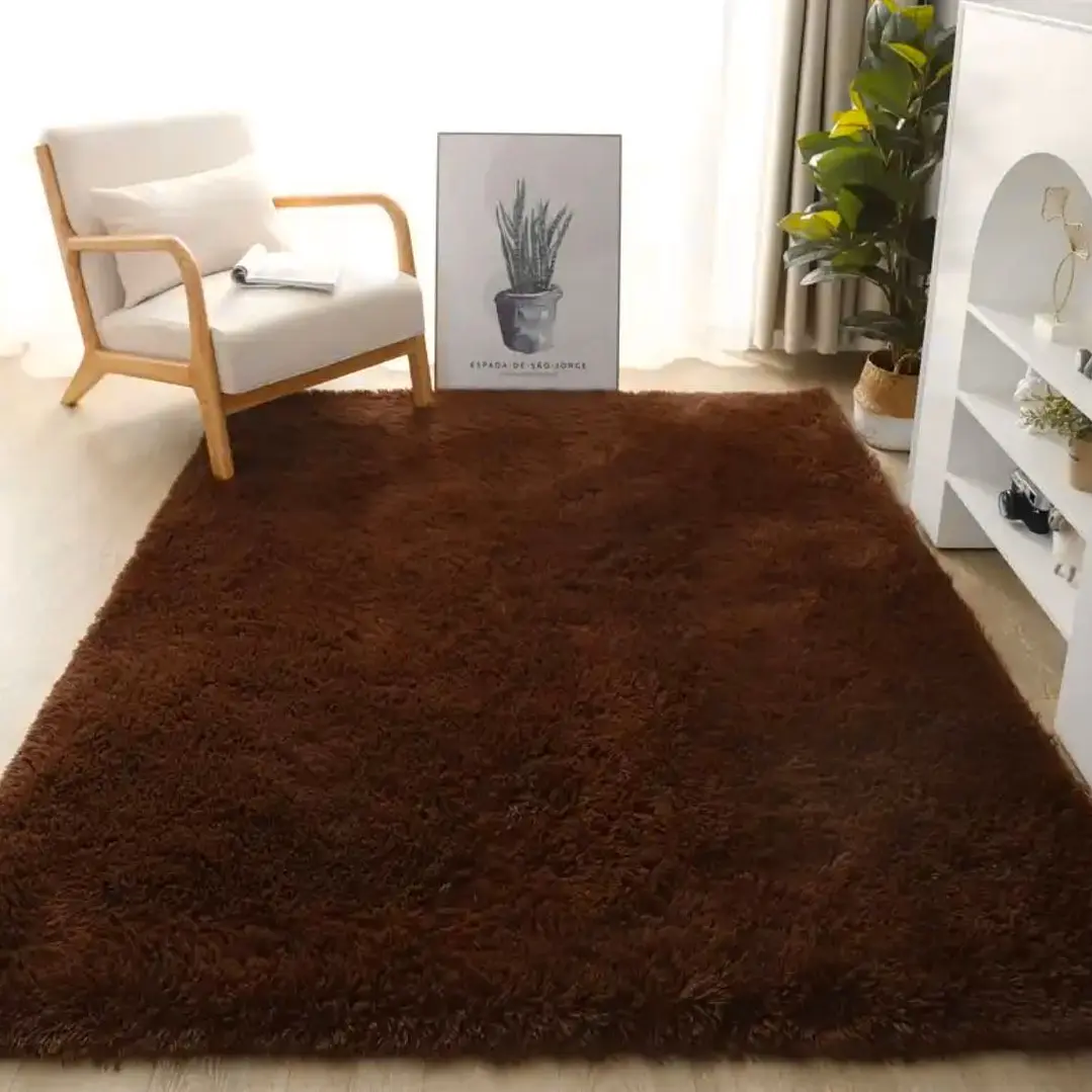 Alfombra Peludas Tipo Shaggy 240Cm X 200Cm Café 1