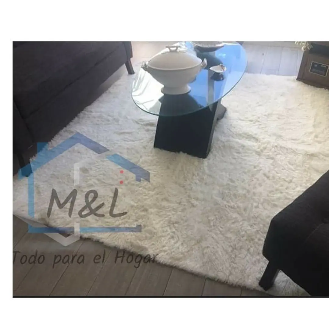 Alfombra Peludas Tipo Shaggy 150X200Cm Blanco 1