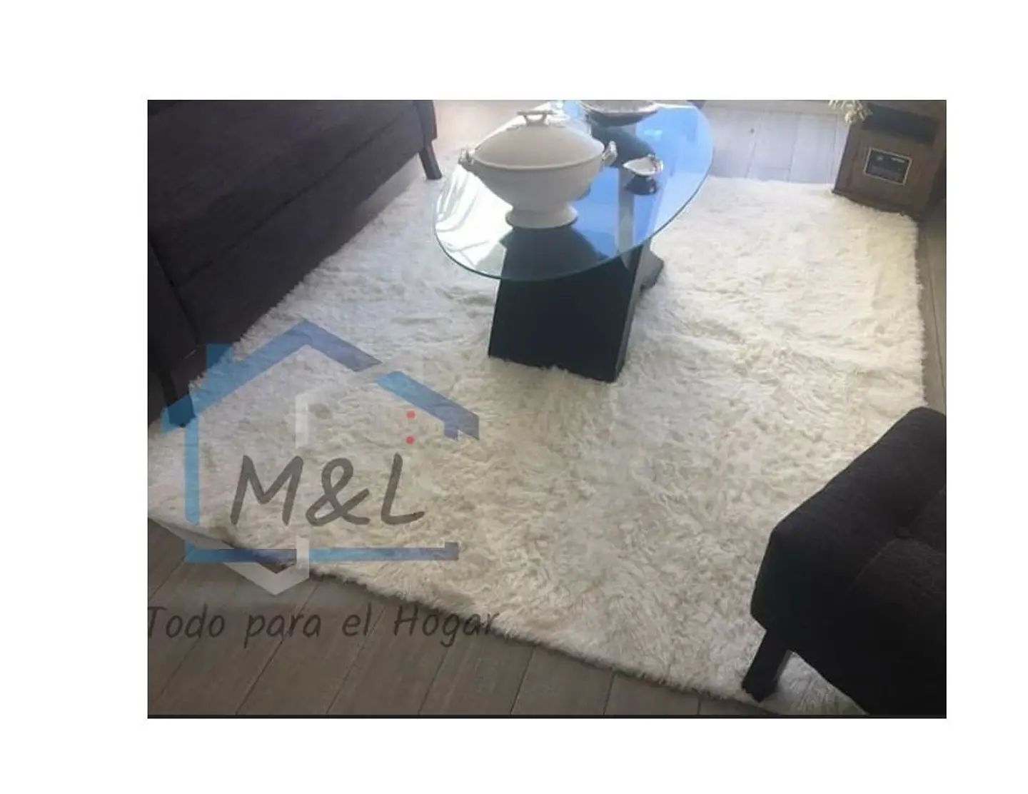 Alfombra Peludas Tipo Shaggy 150X200Cm Blanco 1
