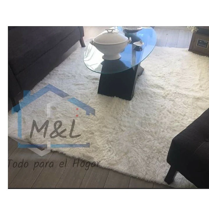 Alfombra Peludas Tipo Shaggy 150X200Cm Blanco 1
