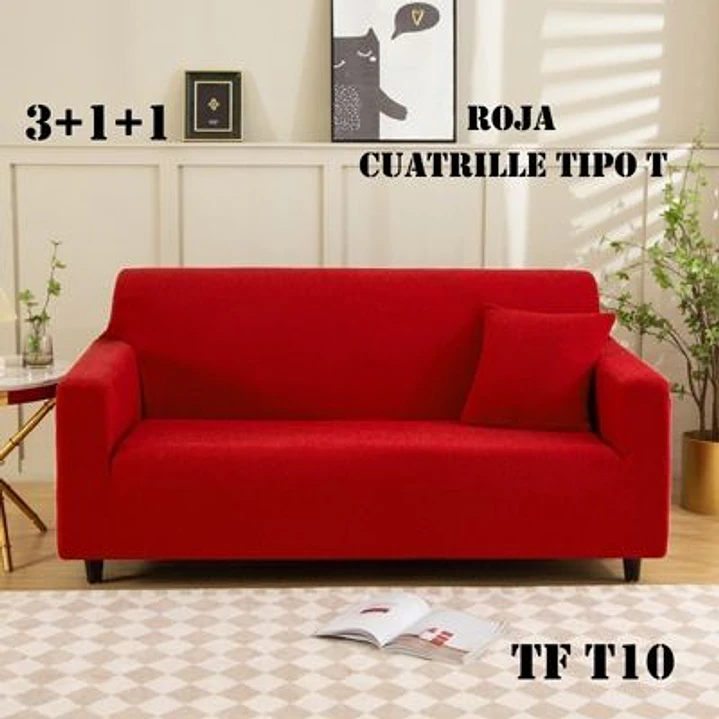 Fundas Sillon Sofa Texturizada Y Elasticadas 3 Cuerpos 1