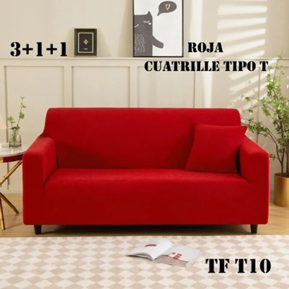 Fundas Sillon Sofa Texturizada Y Elasticadas 3 Cuerpos 1