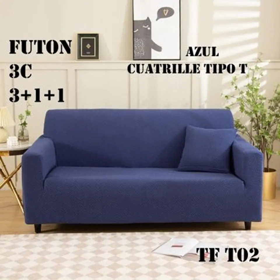 Fundas Sillon Sofa Texturizada Y Elasticadas 3 Cuerpos 1