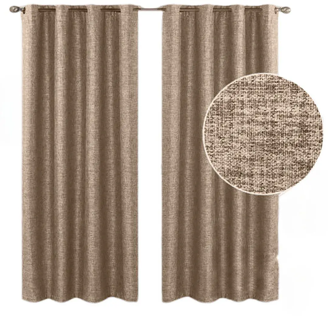Cortinas Blackout 2 Piezas Medida Cada Paño 140X230 Cm Color Café Claro 1