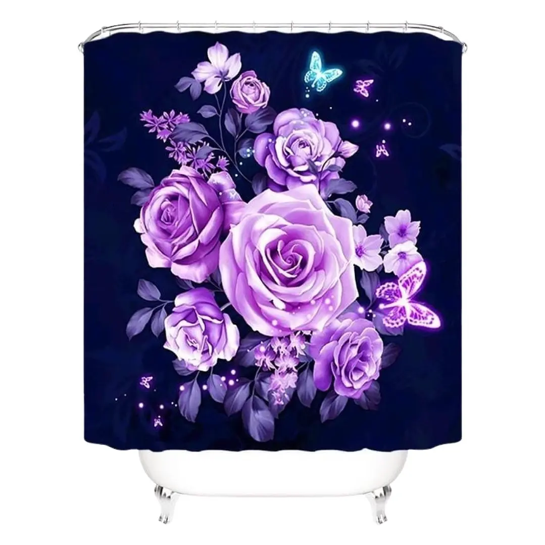 Cortina de Baño de tela mas FORRO Impermeable 1