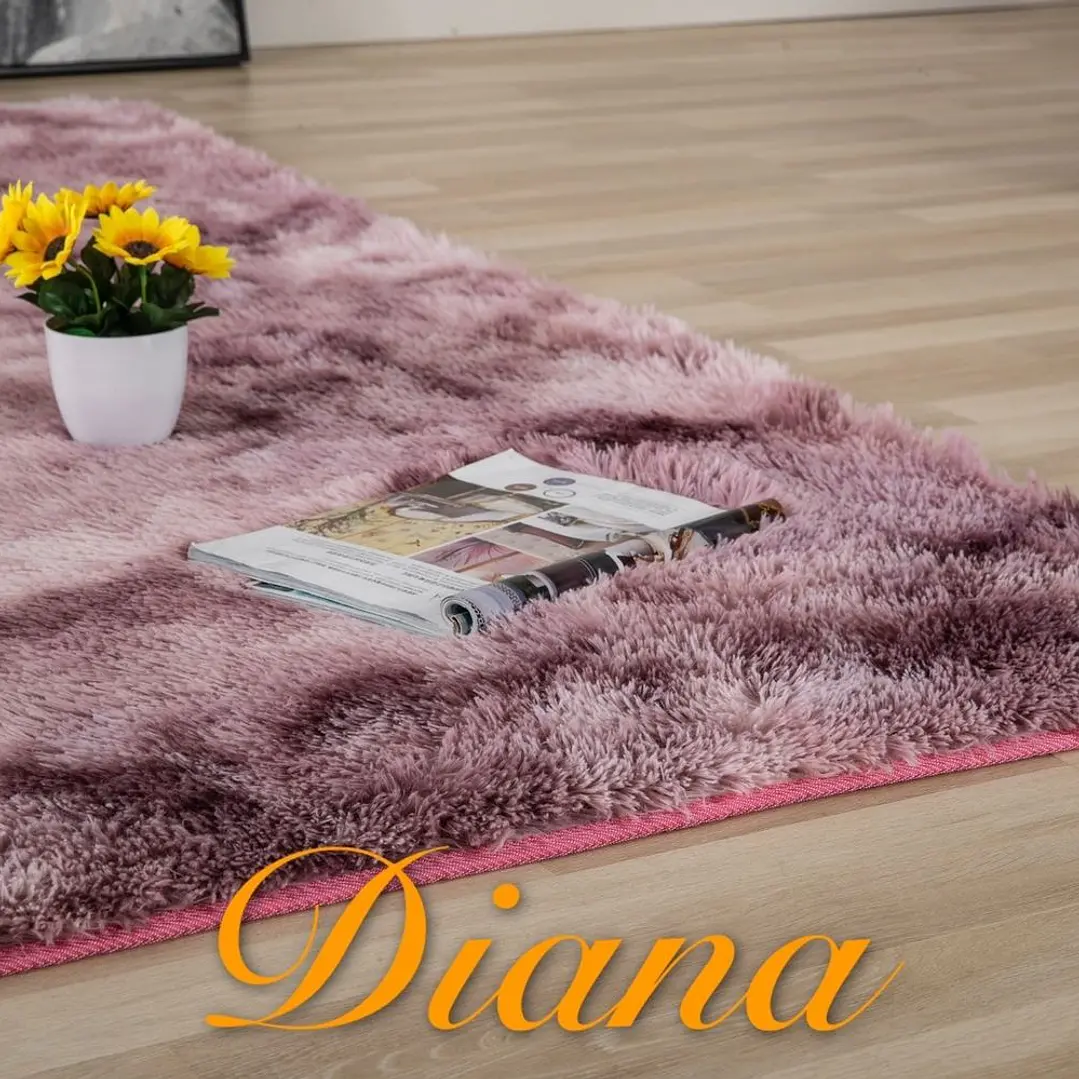 Alfombra Peludas Tipo Shaggy 180Cm X 200Cm Morado Jaspeado 1