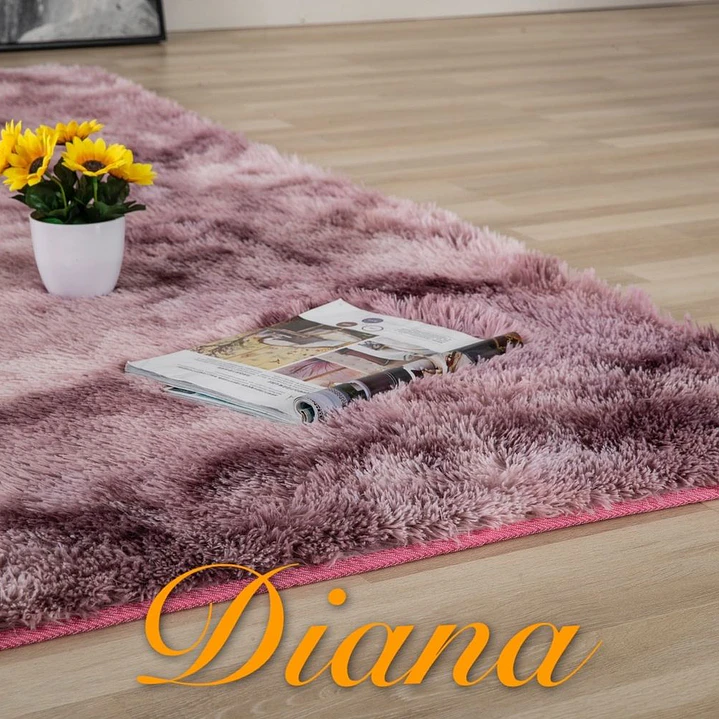 Alfombra Peludas Tipo Shaggy 180Cm X 200Cm Morado Jaspeado 1