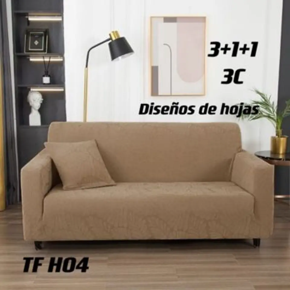 Fundas Sillon Sofa Texturizada Y Elasticadas 3 Cuerpos 1