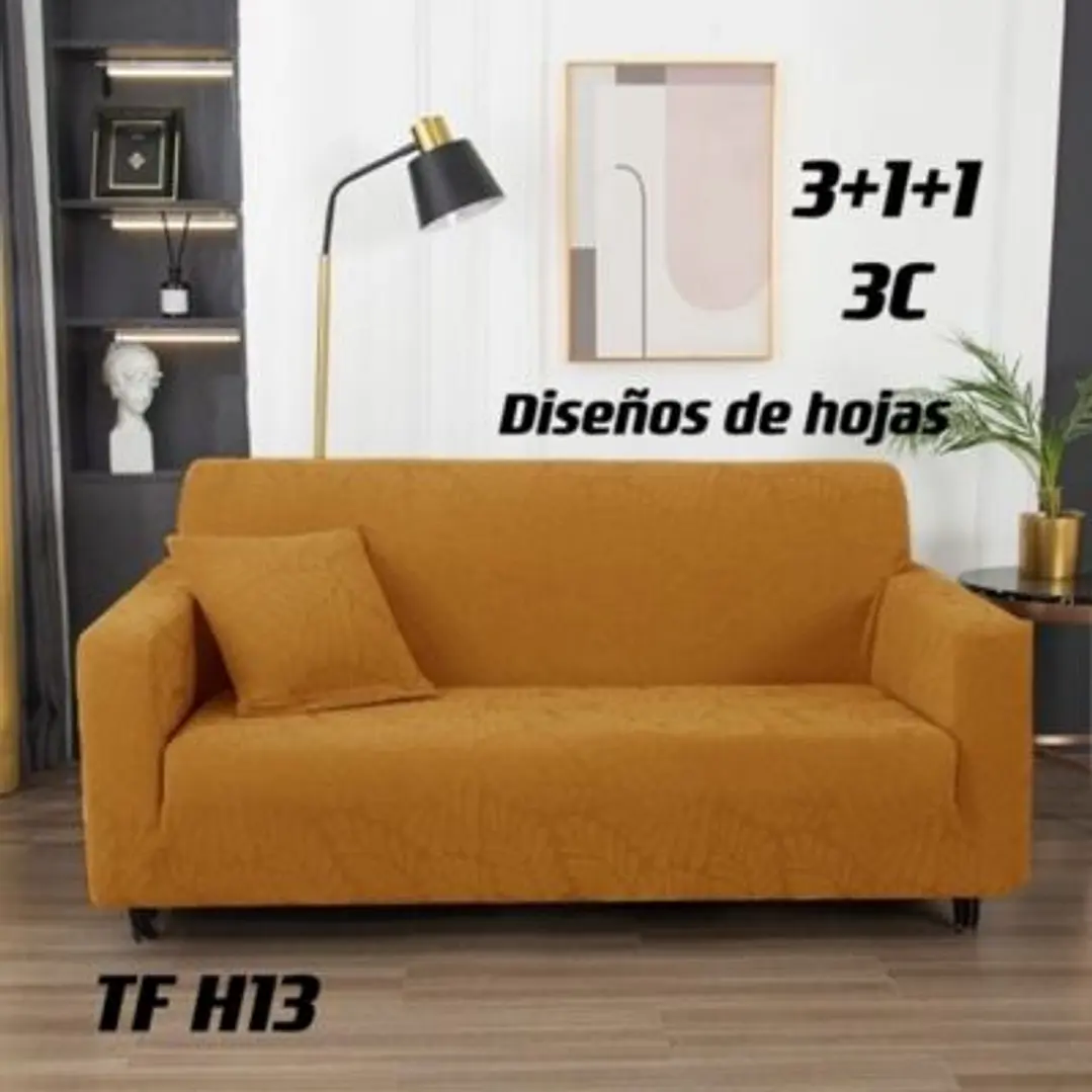 Fundas Sillon Sofa Texturizada Y Elasticadas 3 Cuerpos 1