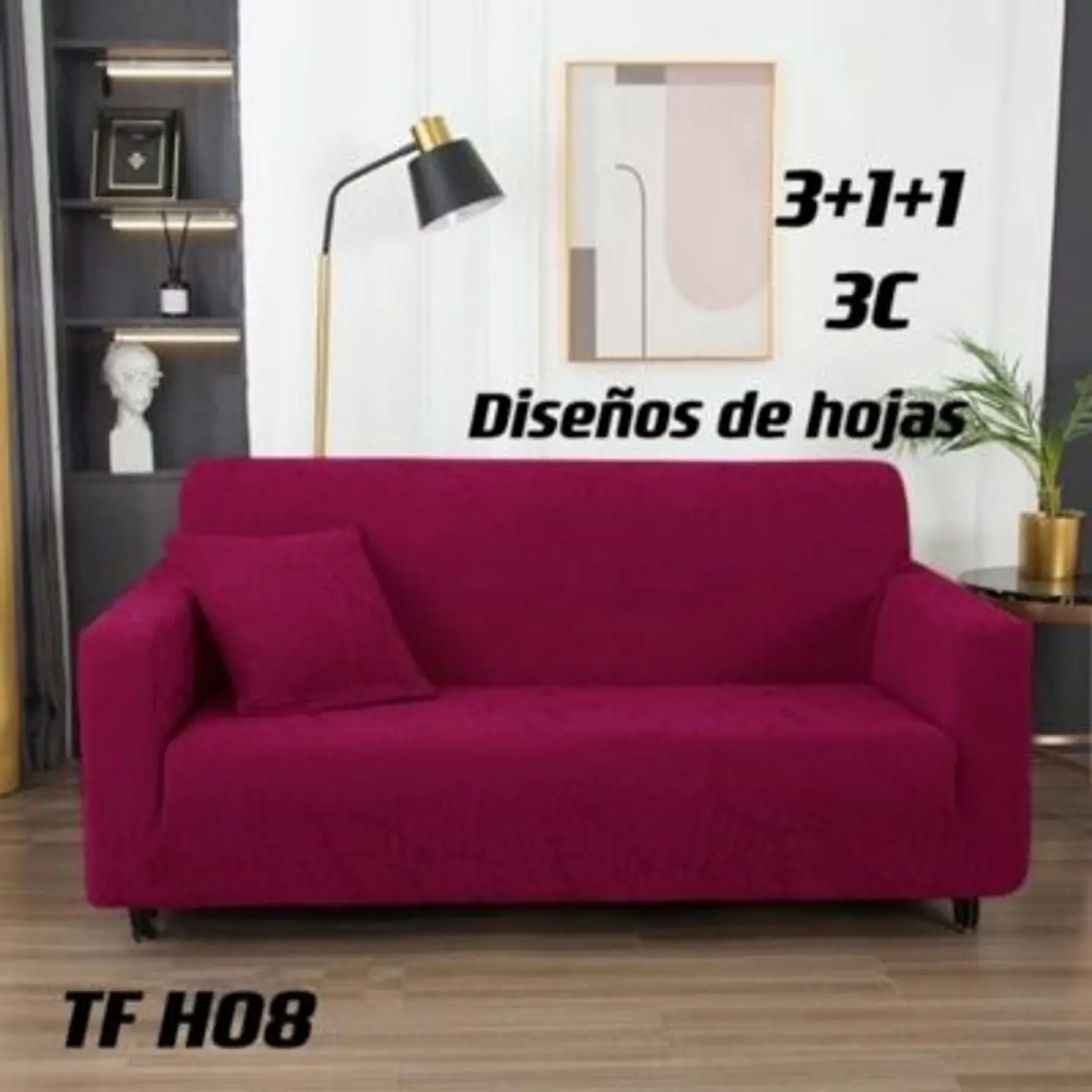 Fundas Sillon Sofa Texturizada Y Elasticadas 3 Cuerpos 1