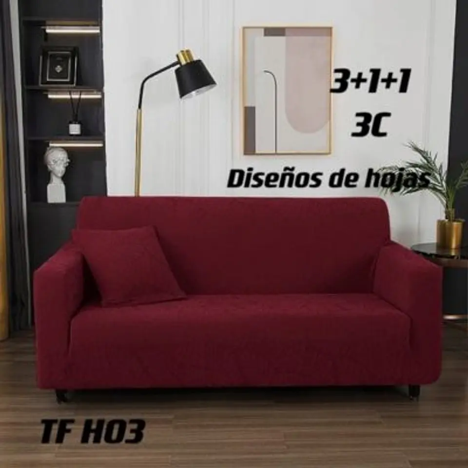 Fundas Sillon Sofa Texturizada Y Elasticadas 3 Cuerpos 1