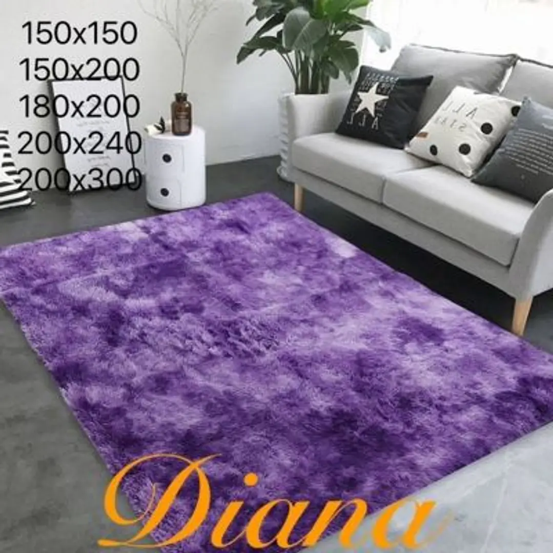 Alfombra Peluda 200Cm X 300Cm Morado Jaspeado 1